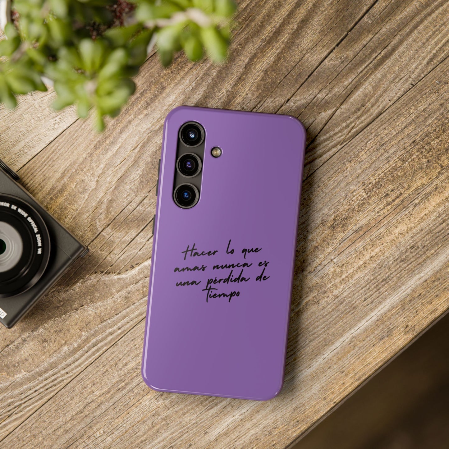 Funda para teléfono con mensaje inspirador "Hacer lo que amas nunca es una pérdida de tiempo"-Resistente a impactos