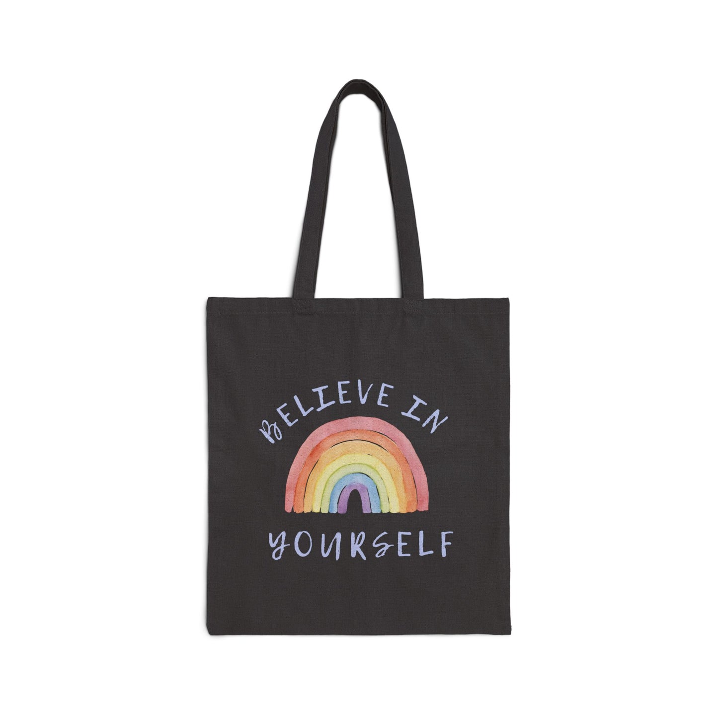 Bolsa Tote "Believe in yourself"-Diseño Arcoiris, Colorida y Ecofriendly.