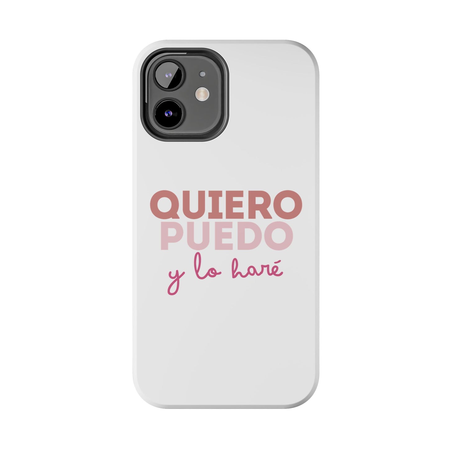 Funda para teléfono  "Quiero, puedo y lo haré"- Resistente a impactos, diseño minimalista exclusivo