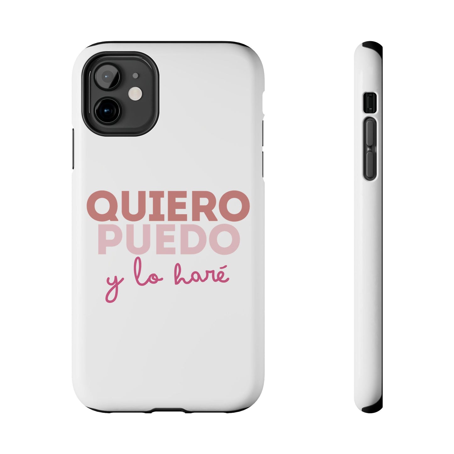 Funda para teléfono  "Quiero, puedo y lo haré"- Resistente a impactos, diseño minimalista exclusivo