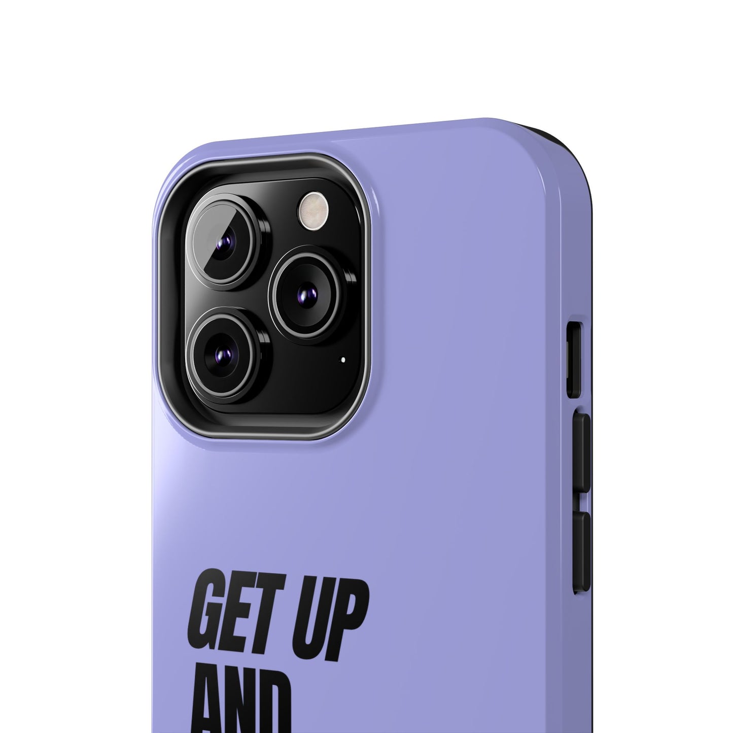 Funda para teléfono con frase motivadora "Get up and lets get to training"- Resistente a impactos