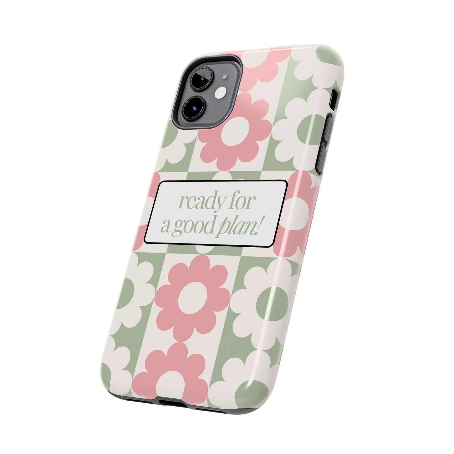 Funda para teléfono "Ready for a good plan!" -Resistente a impactos, diseño floral exclusivo.