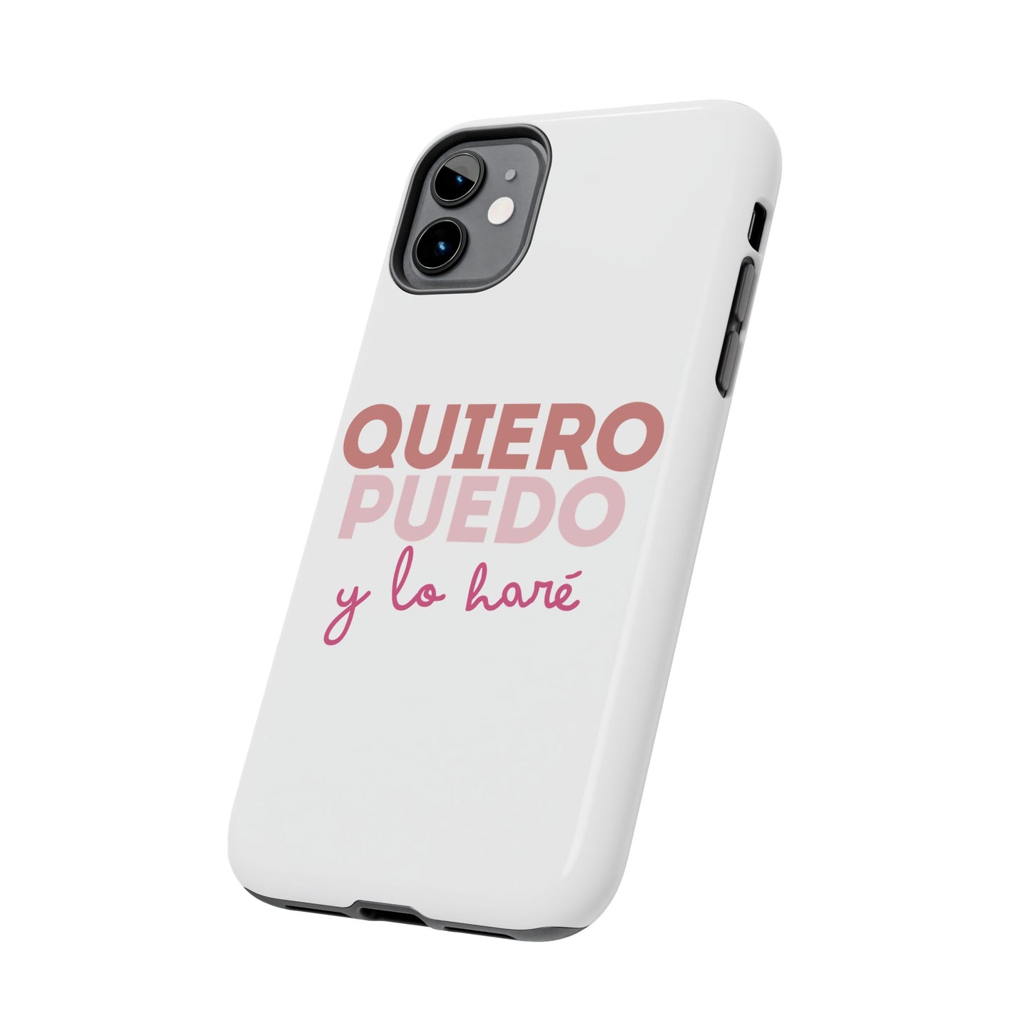 Funda para teléfono  "Quiero, puedo y lo haré"- Resistente a impactos, diseño minimalista exclusivo